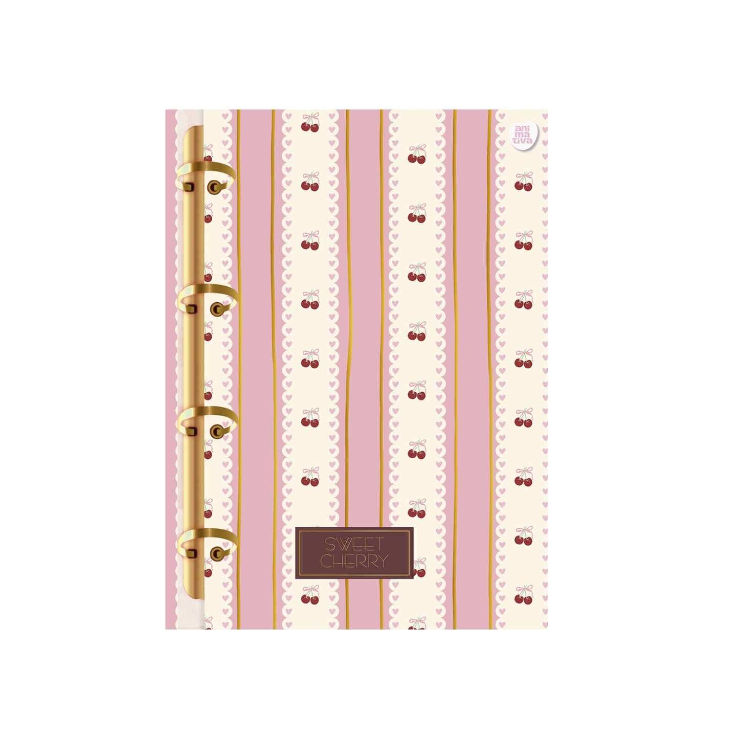 Caderno Colegial Argolado - Animativa - Sweet Cherry - 210mmx260mm - 160 Fls - c/ Cheirinho