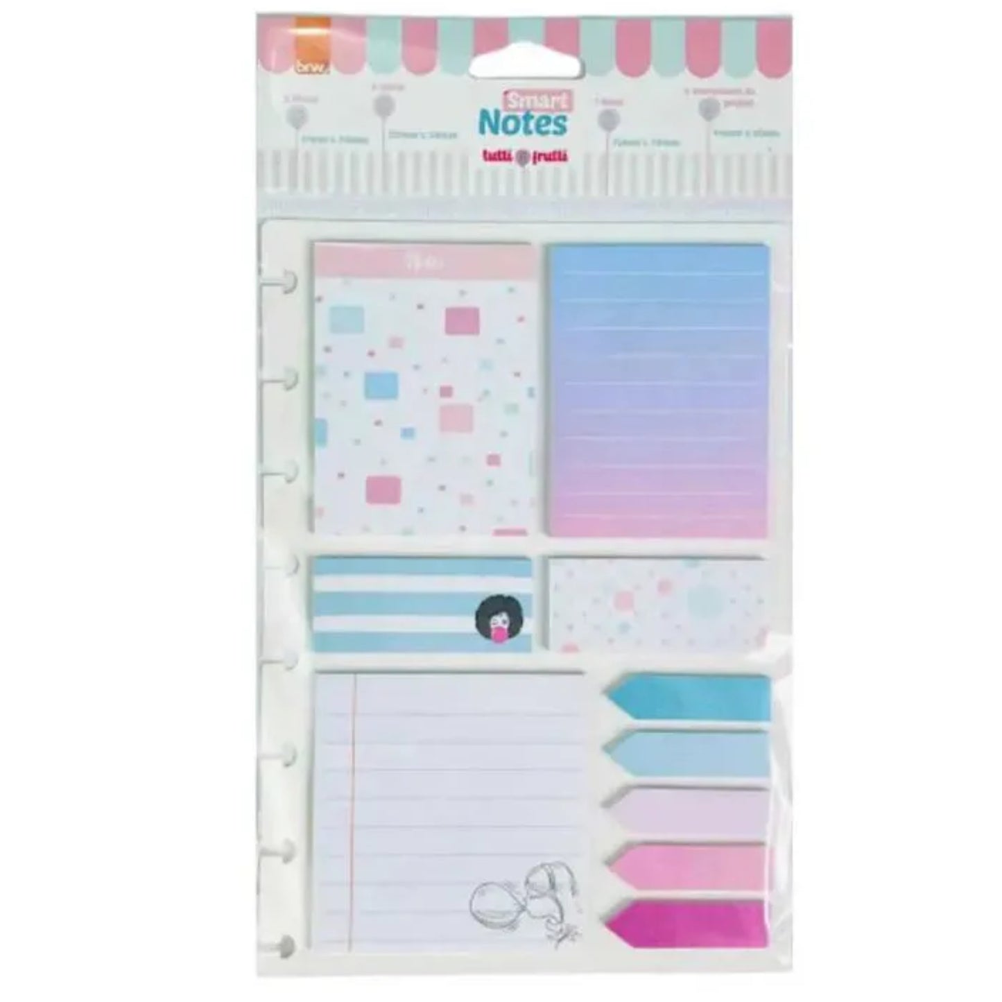 Bloco Smart Notes Multiples - BRW - Disco - Tutti-Frutti - 25Fls - 10Blocos