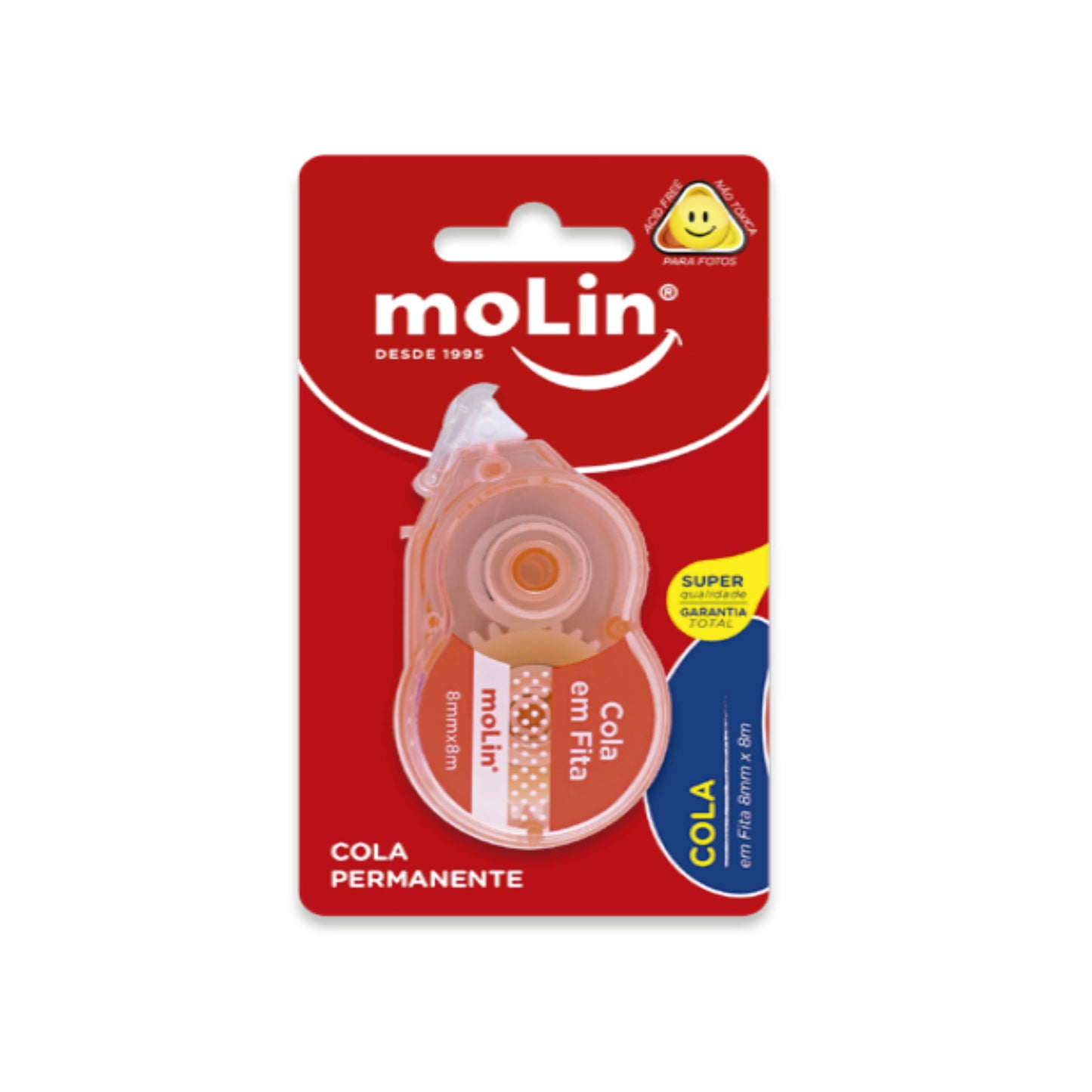 Cola em Fita - Molin - 8mm x 8m Pastel