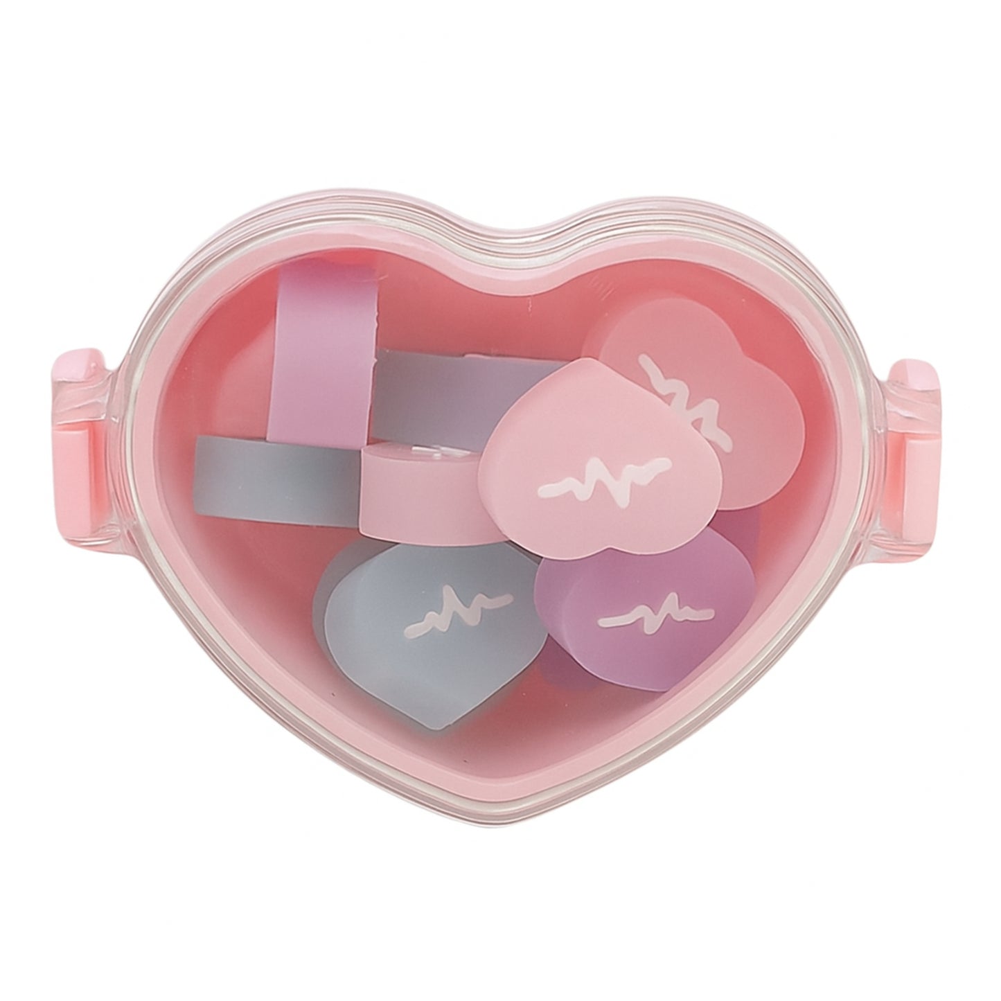 Borracha - Marmitinha - Coração Rosa - Pote c/ 12 Borrachinhas