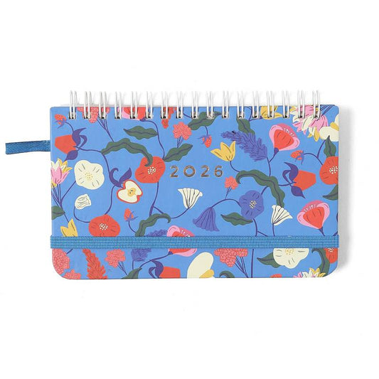 Planner Wire-o 2026 - Cícero-  Doce Florada - Semanal Office 15,5x9 - Azul