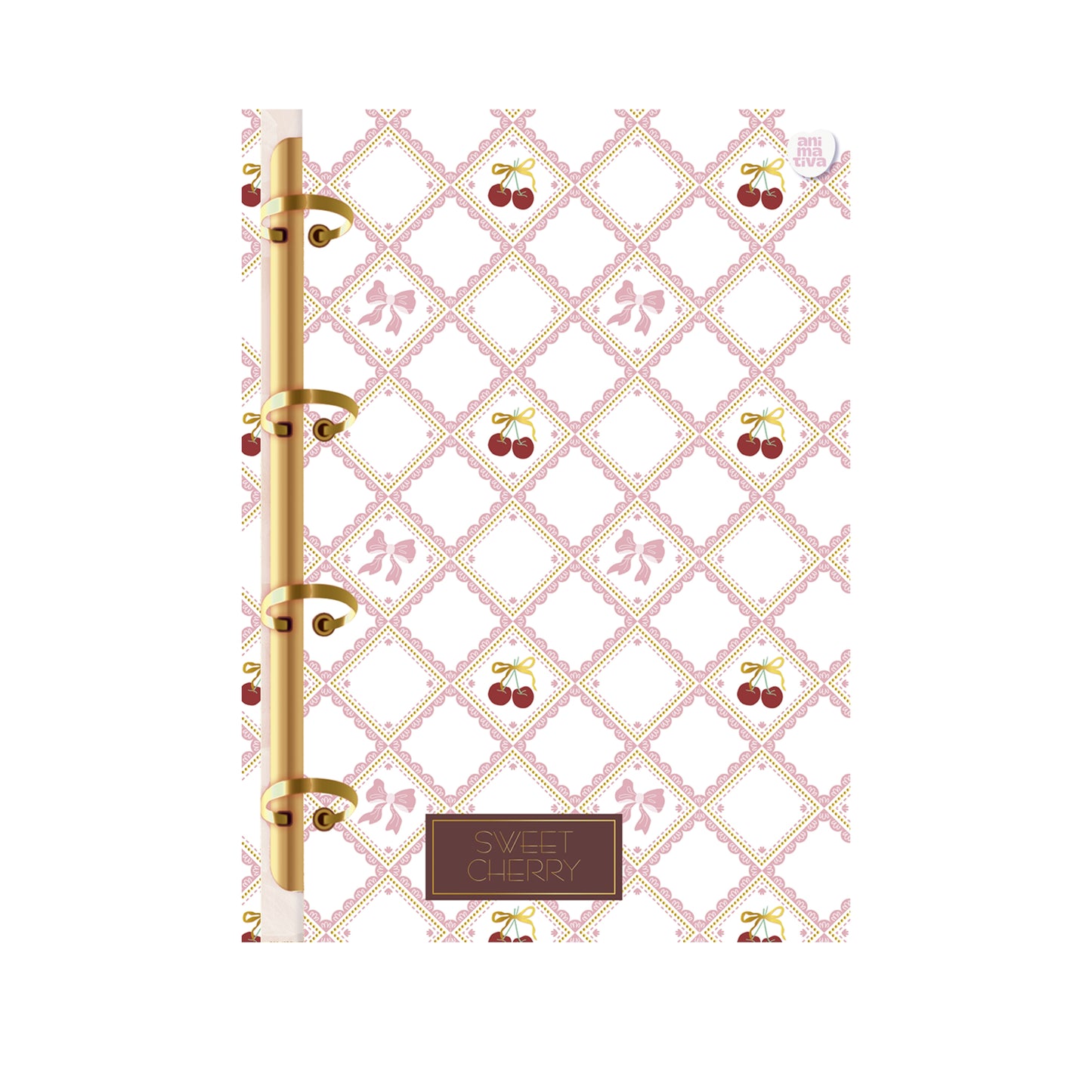 Caderno Colegial Argolado - Animativa - Sweet Cherry - 210mmx260mm - 160 Fls - c/ Cheirinho