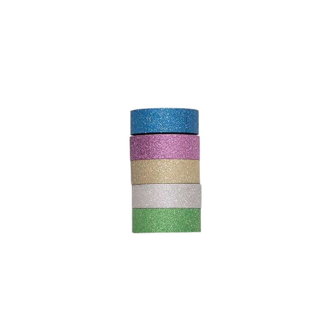 Washi Tape - Plast Cover - Glitter Bl c/ 5 Unidades