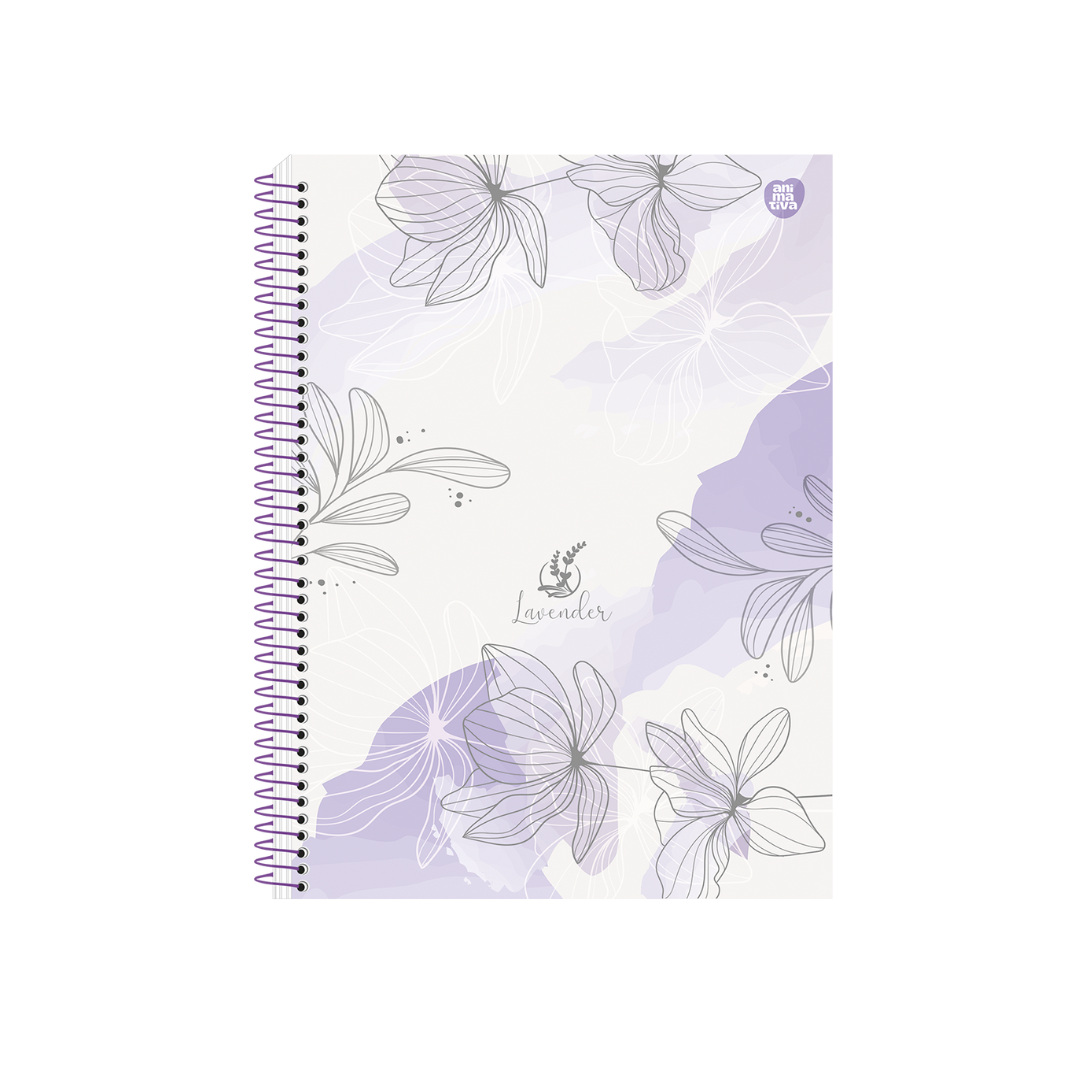 Caderneta Espiral - Animativa - Lavender - Nova Coleção - 100mmx148mm - 80Fls - verso