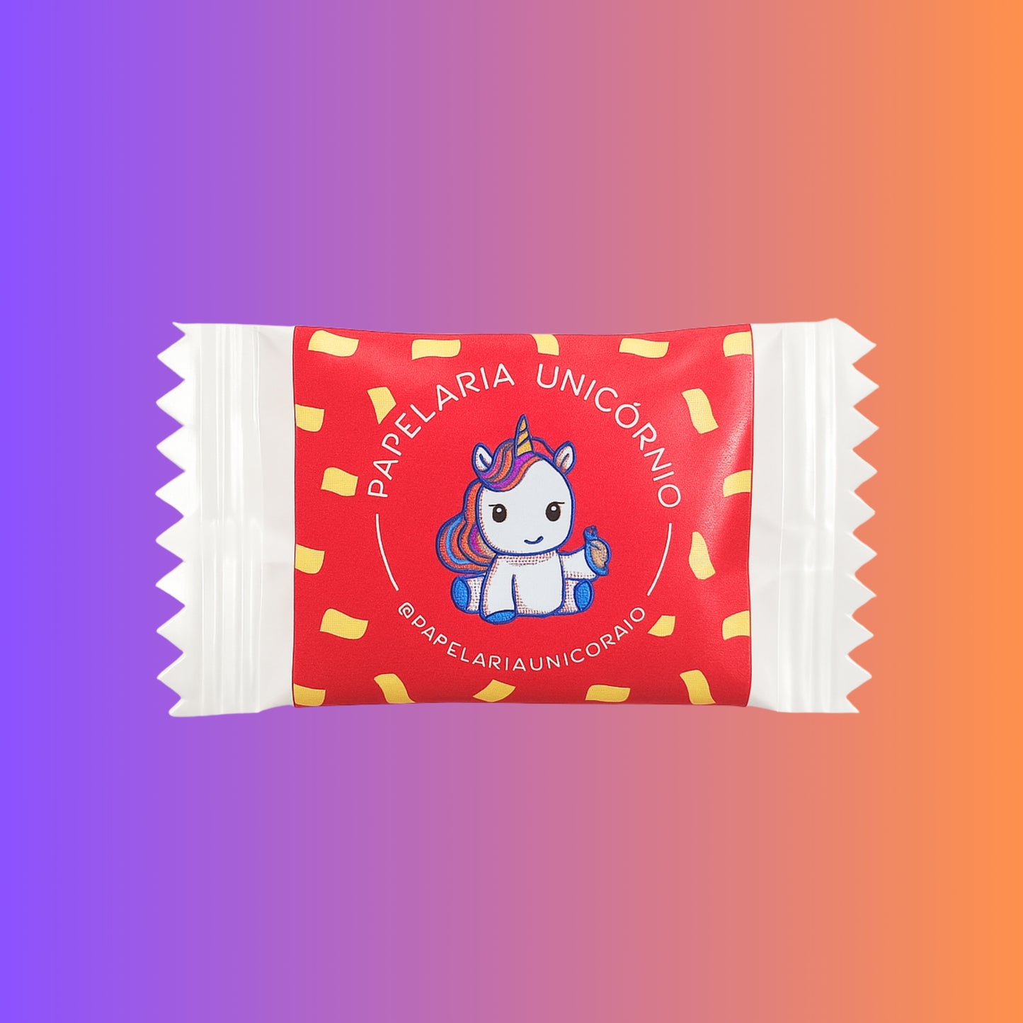 Balinha Mastigável - Papelaria Unicórnio / Frutmel - Frutas Vermelhas - 10 unidades