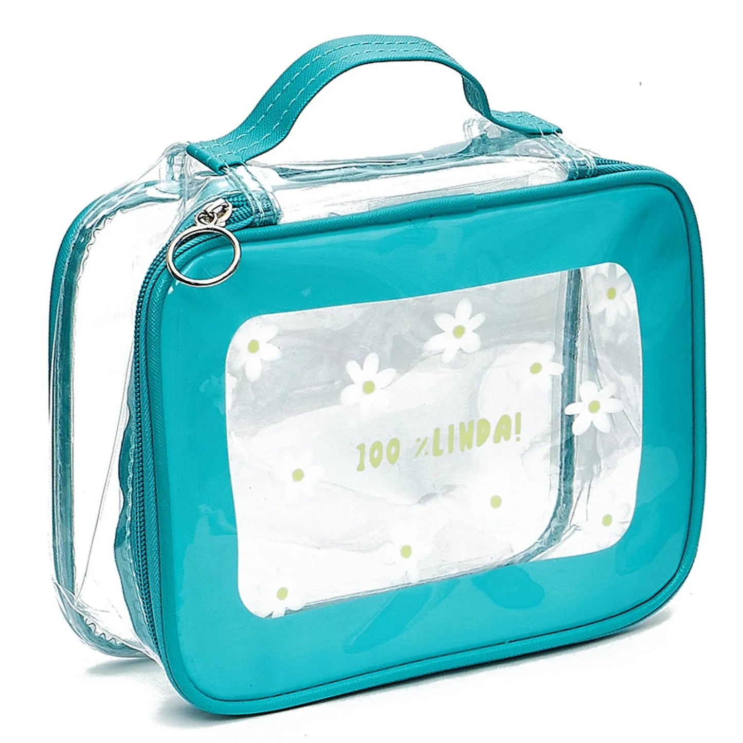 Necessaire - Florie - c/ Visor - 100% Linda - Verde Água