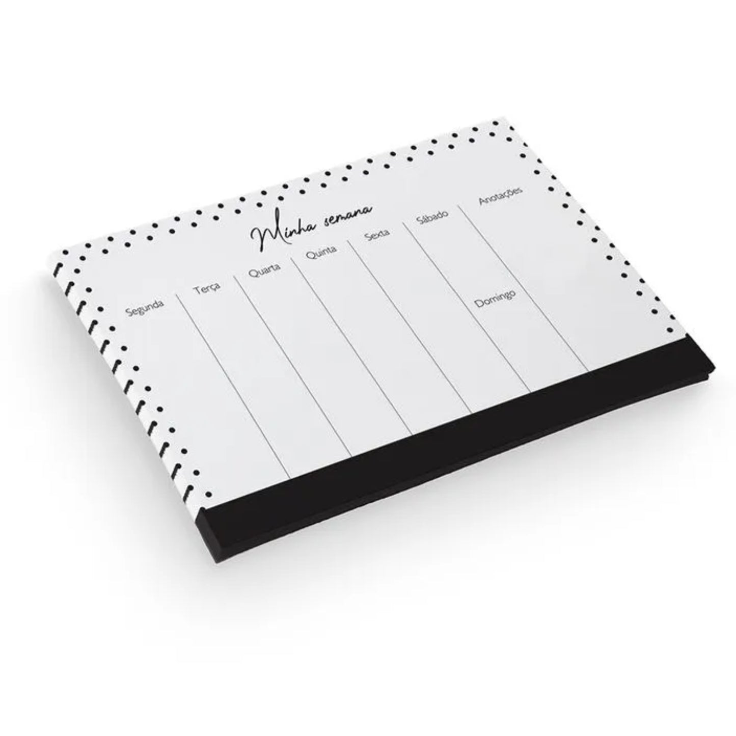 Planner de Mesa Semanal - BRW - Black - 54 Fls - 250mm x 170mm