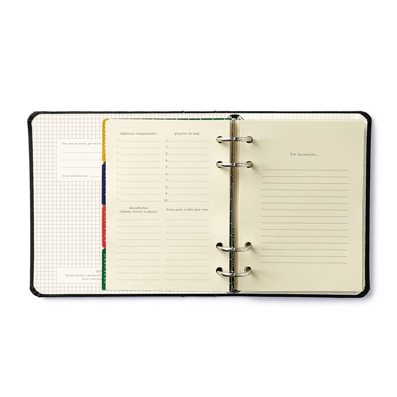 Planner Argolado 2026 - Cícero - Jardim - Semanal A6 - Off White