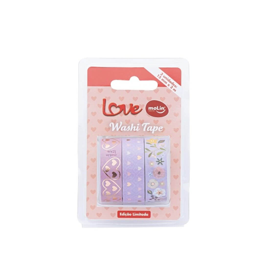 Washi Tape - Molin - Love Bl c/ 3 Unidades