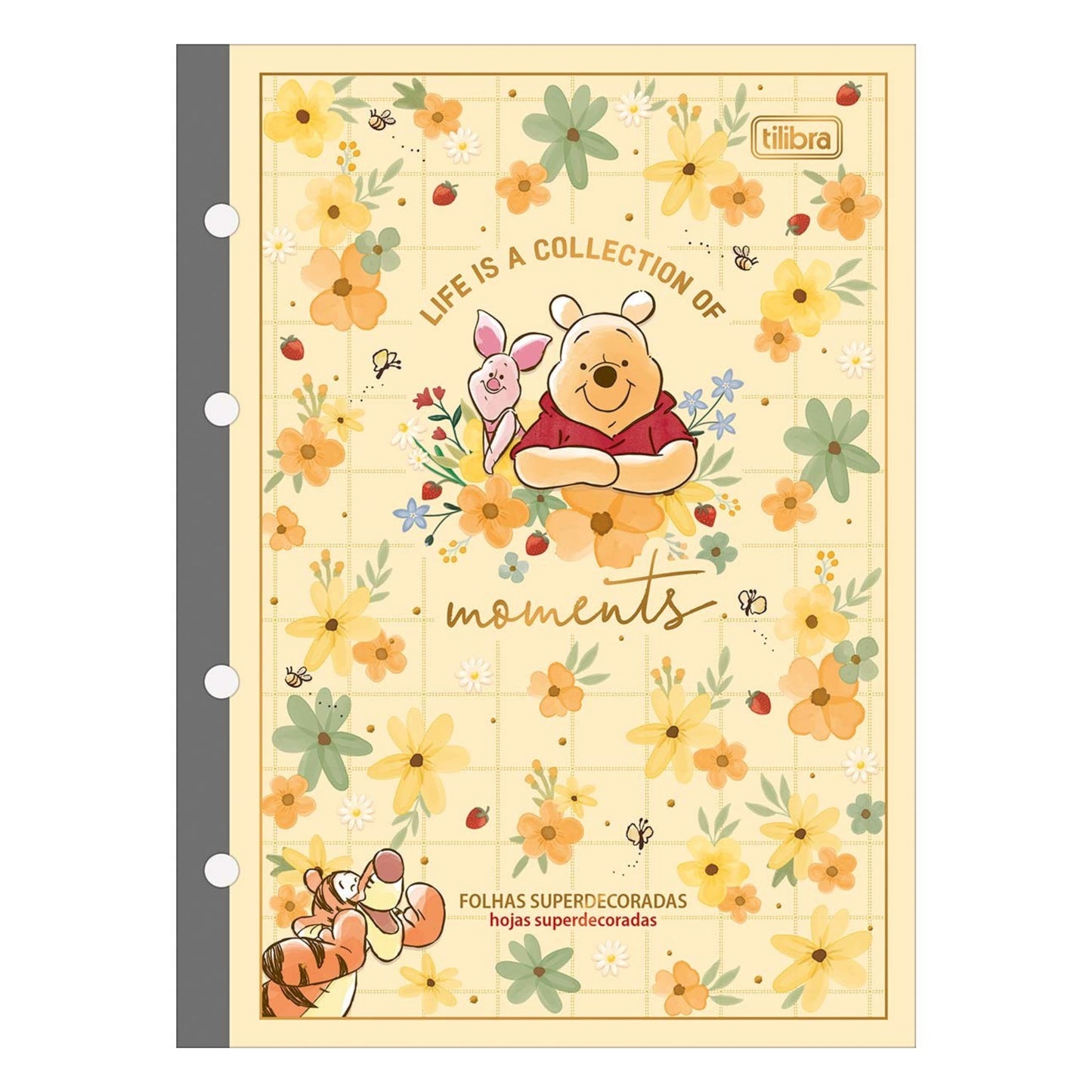 Refil Caderno Argolado - Tilibra - Ursinho Pooh - 177mm x 240mm - 80Fls
