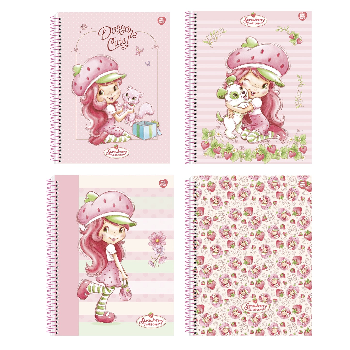 Caderno Colegial Espiral - Animativa - Moranguinho - 179mmx241mm - 160 Fls