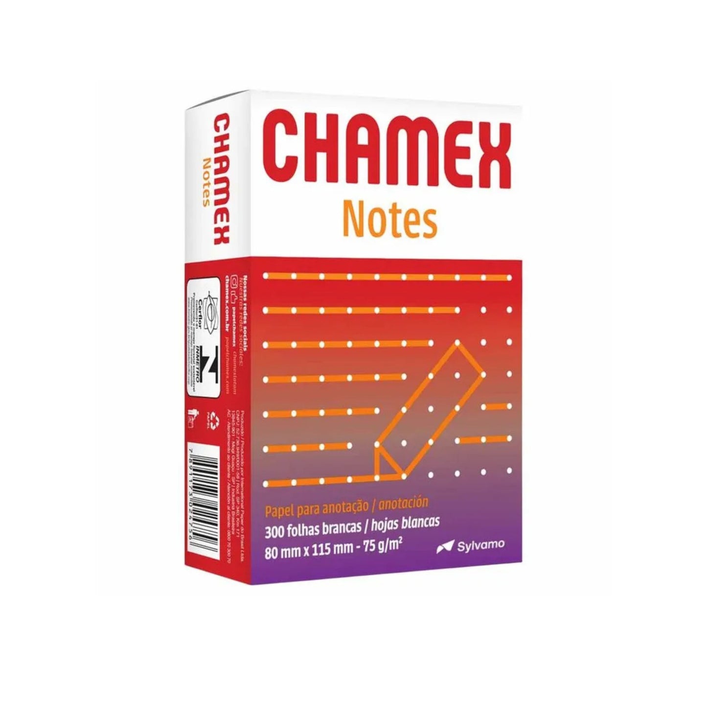 Bloco Lembrete - Chamex Notes - 300 Folhas - 80mm x 115mm