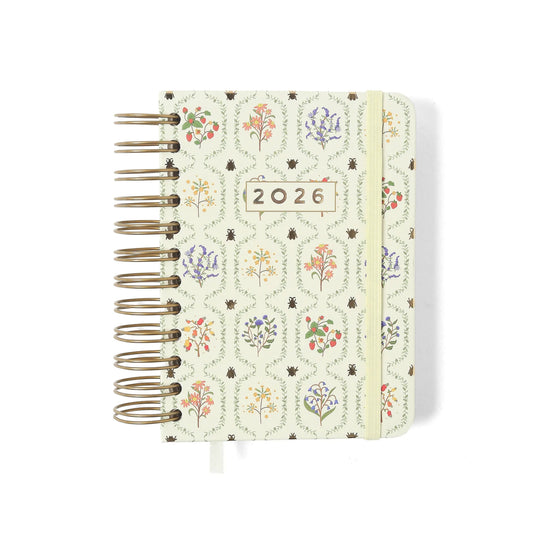Agenda Planner Wire-o 2026 - Cícero - Jardim -  Diária 11,5x16 - Off White