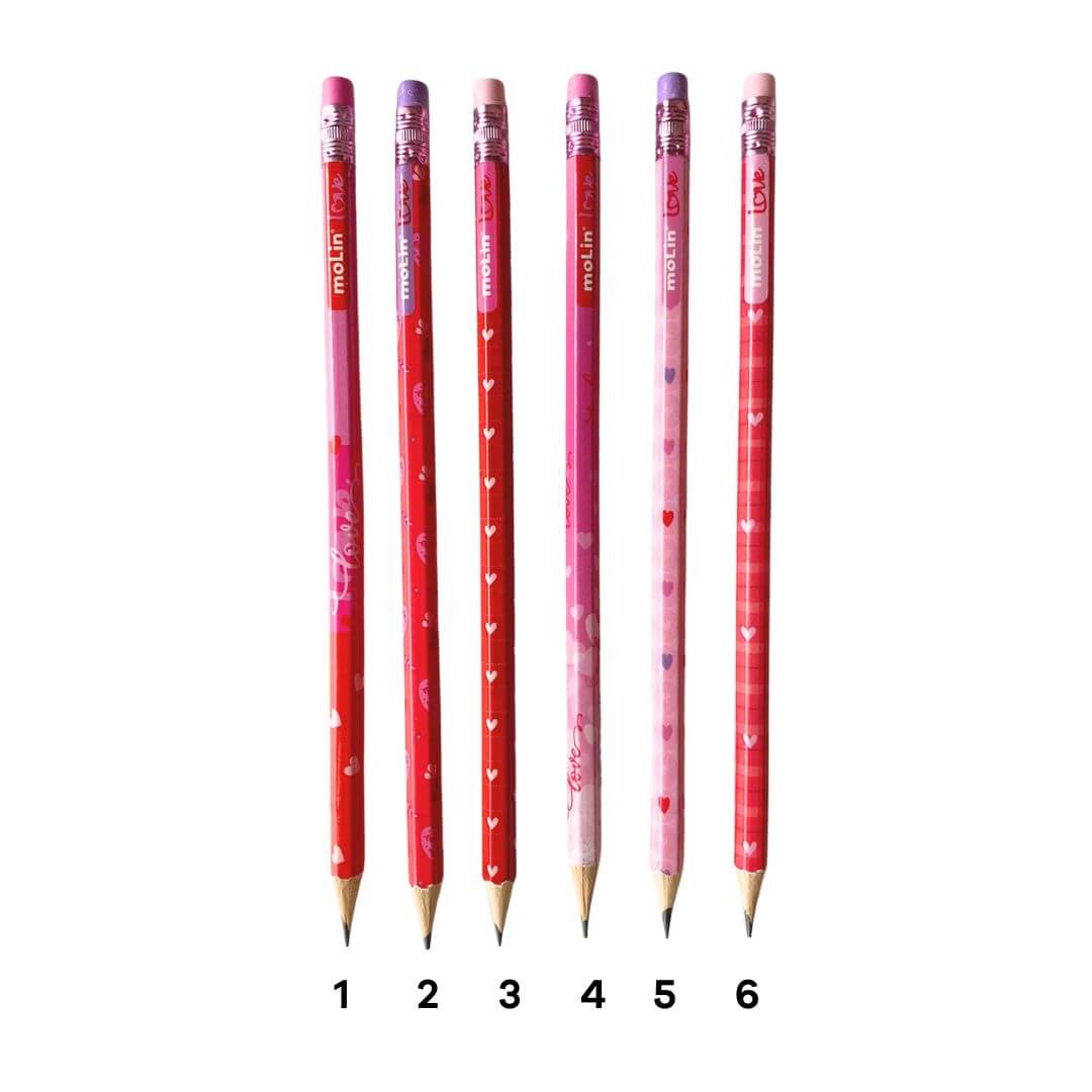 Lápis HB c/ Borracha - Molin - Love Heart