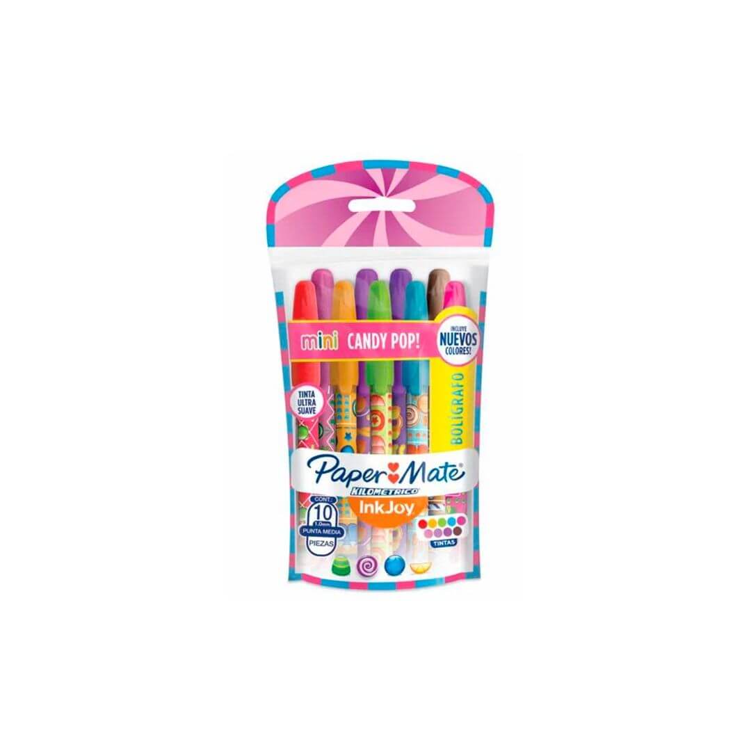 Caneta Esferográfica - Paper Mate - Mini Candy Pop Kit c/ 10 unid