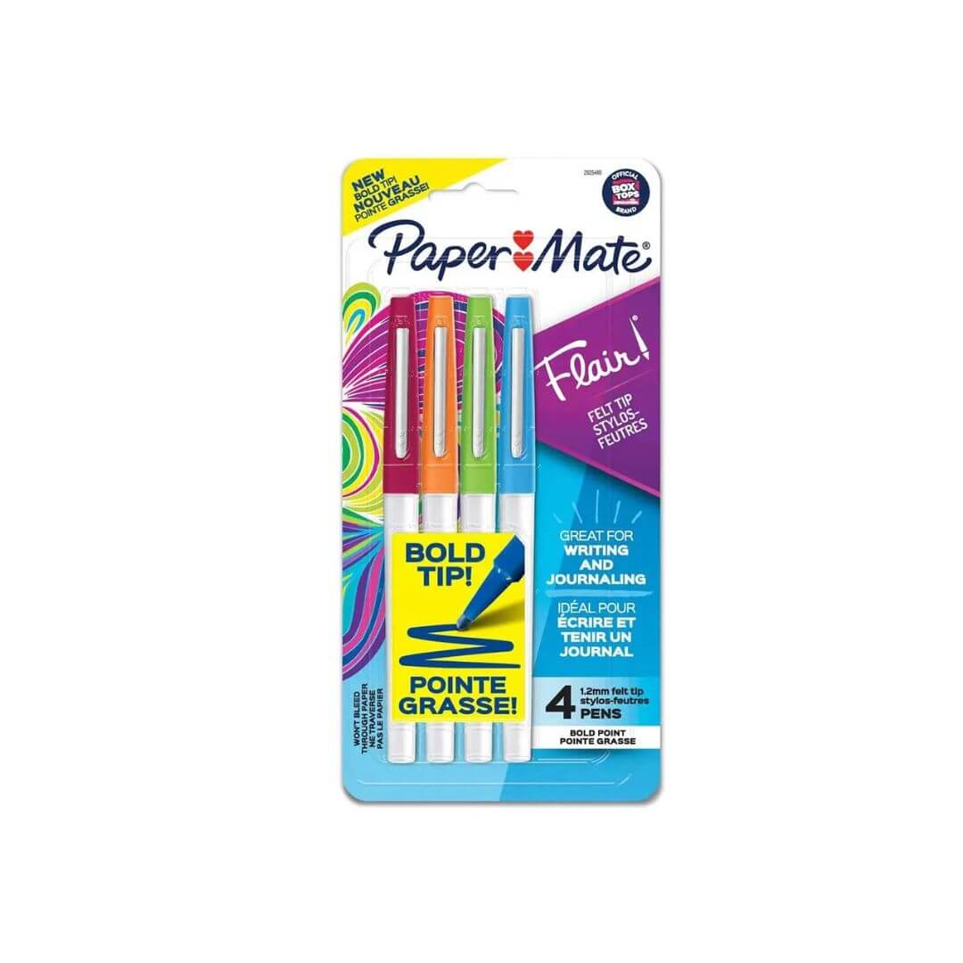 Caneta Hidrocor - Paper Mate - Flair Bold 1.2mm 4 Cores