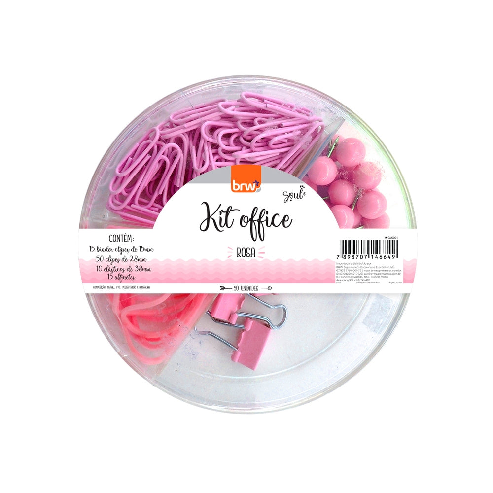 Kit Office Prendedores Donuts - BRW - Clipes/Binders/Alfinetes/Elásticos