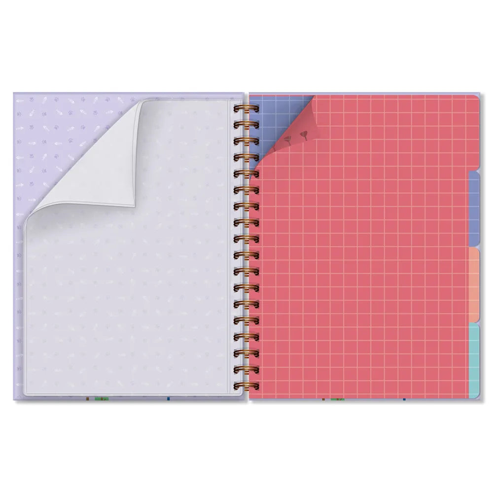 Caderno colegial folhas removíveis Gato na janela Fina Ideia - verso