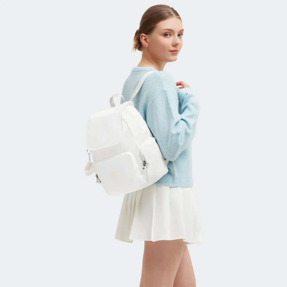 Mochila City Zip S - Kipling - Pure Alabaster