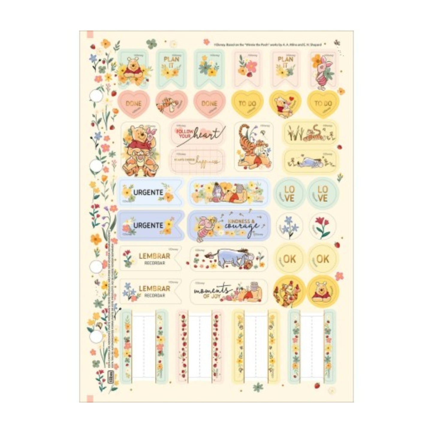 Refil Caderno Argolado - Tilibra - Ursinho Pooh - 177mm x 240mm - 80Fls