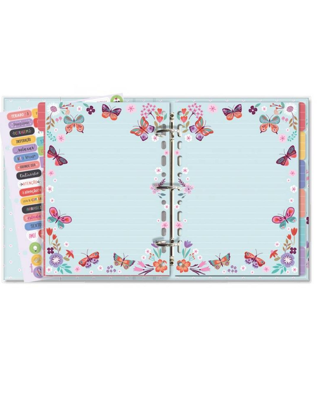 Caderno Argolado - Fina Ideia - Borboletas no Jardim