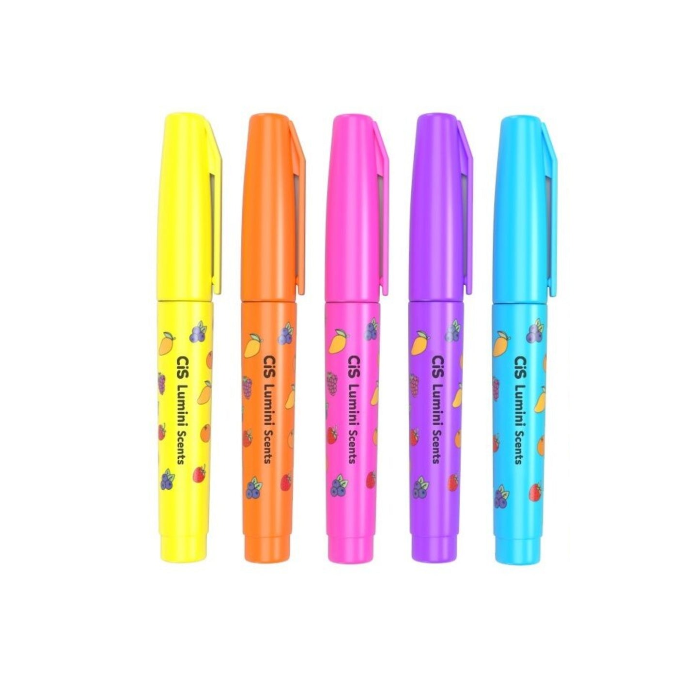 Mini Marca Texto - CIS - Lumini Scents - Neon - Estojo c/ 5 unidades - c/ Cheirinho