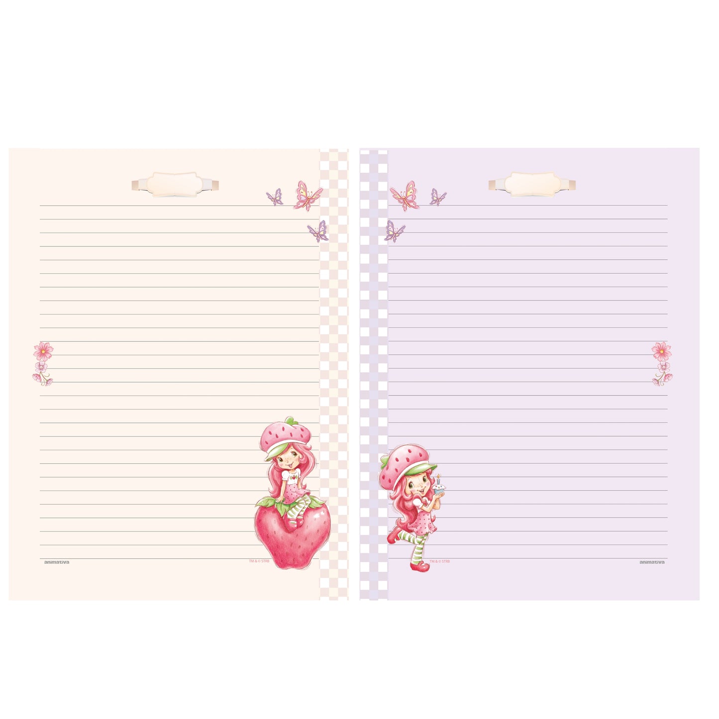 Caderno Colegial - Animativa - Moranguinho - 179mm x 241mm - 160Fls - c/ Cheirinho