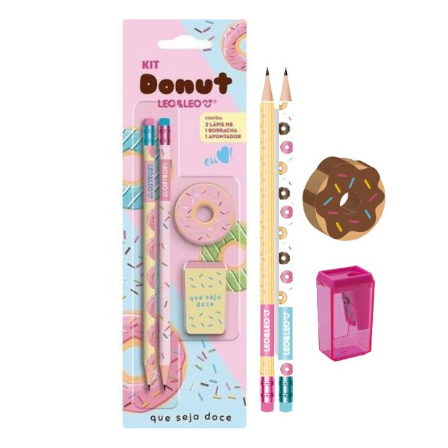 Kit Lápis HB - Leo & Leo - Donuts