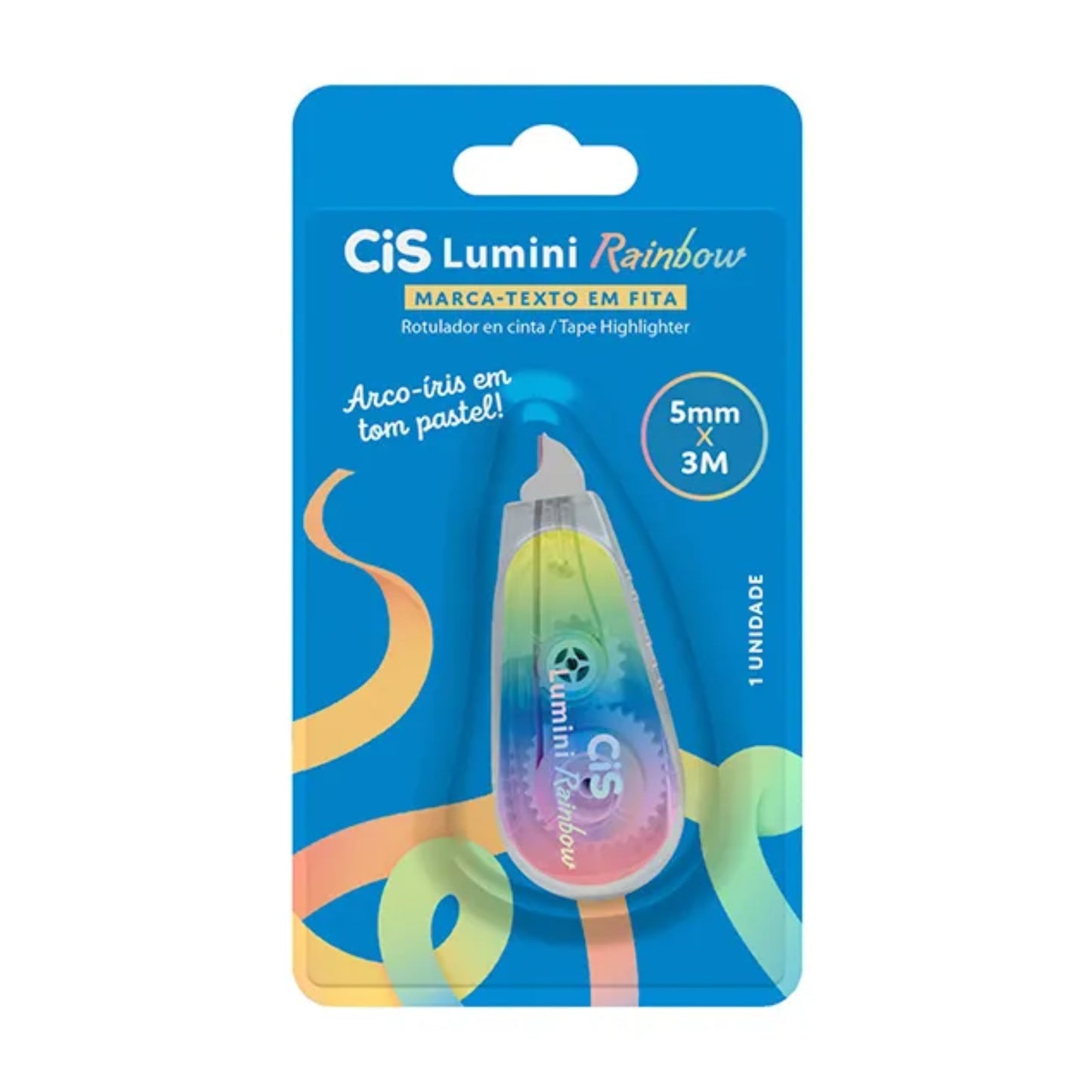 Marca Texto em Fita - CIS - Rainbow - 5mm x 3M