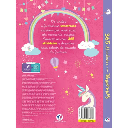 Livro Infantil - Ciranda Cultural - 365 Atividades c/ Unicórnios
