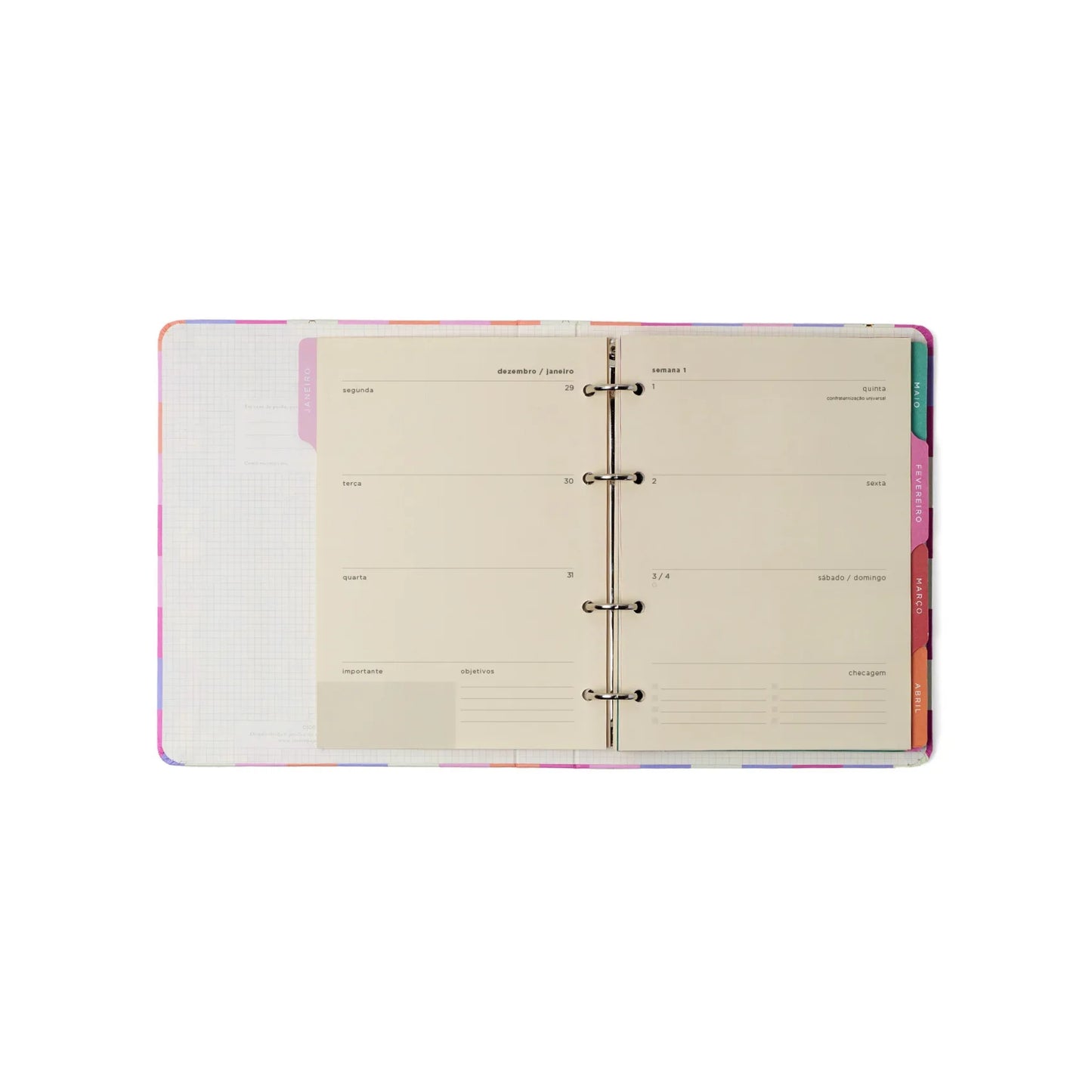 Planner Argolado 2026 - Cícero - Melissa - Semanal Notas A5 - Color Bloomy
