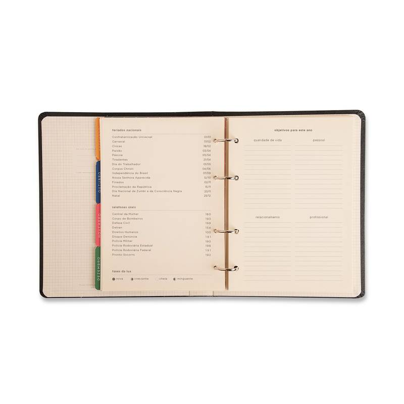 Planner Argolado 2026 - Cícero - Bossa Nova - Semanal Notas A5 - Boemia Caramelo
