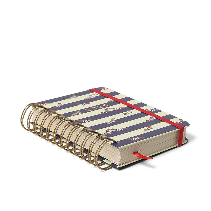 Agenda Planner Wire-o 2026 - Cicero - Praia - Diária - 11,5x16 - Cachorros