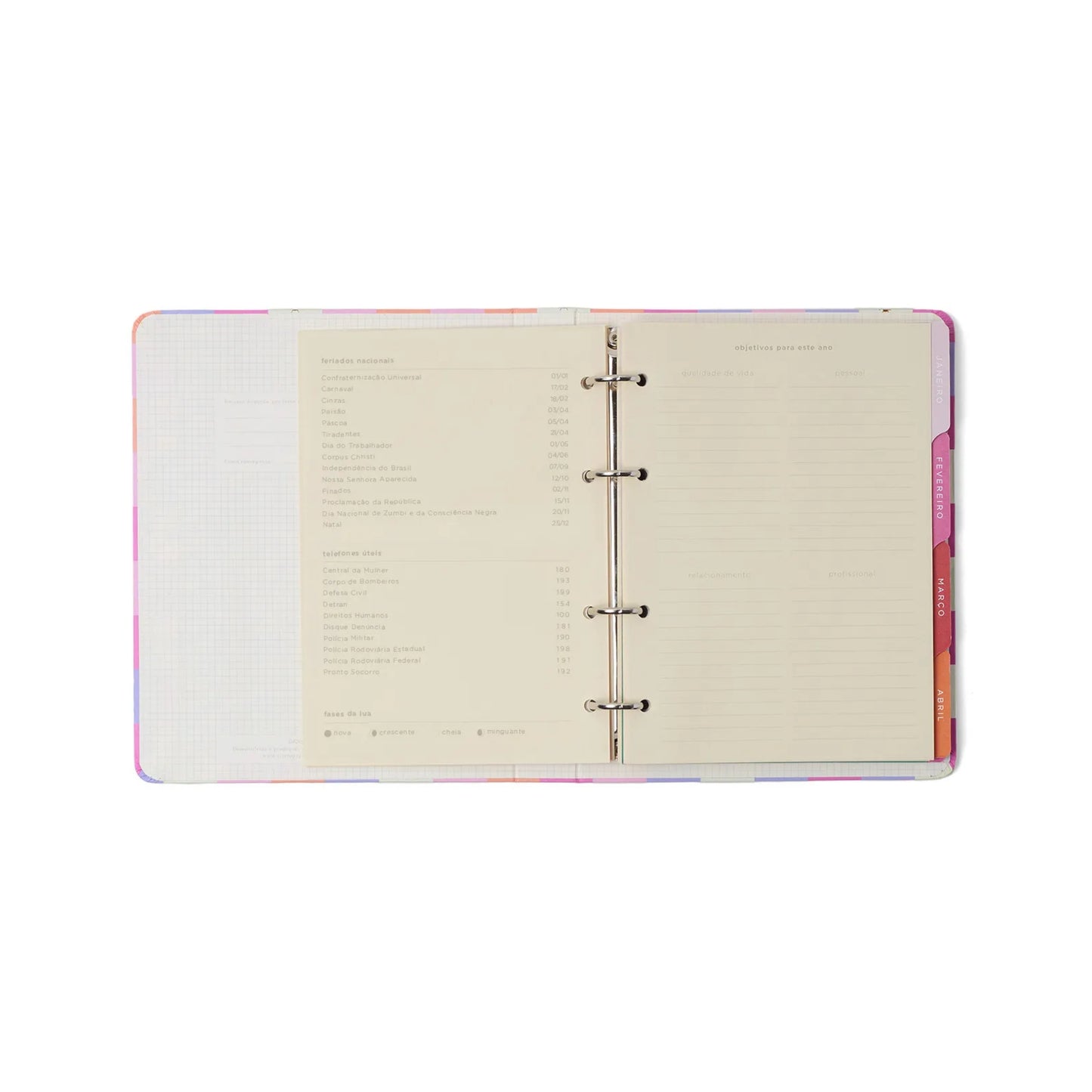 Planner Argolado 2026 - Cícero - Melissa - Semanal Notas A5 - Color Bloomy