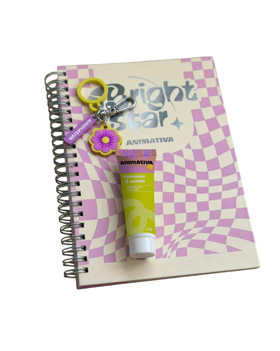 Caderno Colegial - Animativa - Bright Star + Chaveiro e Creme para as Mãos - 120Fls