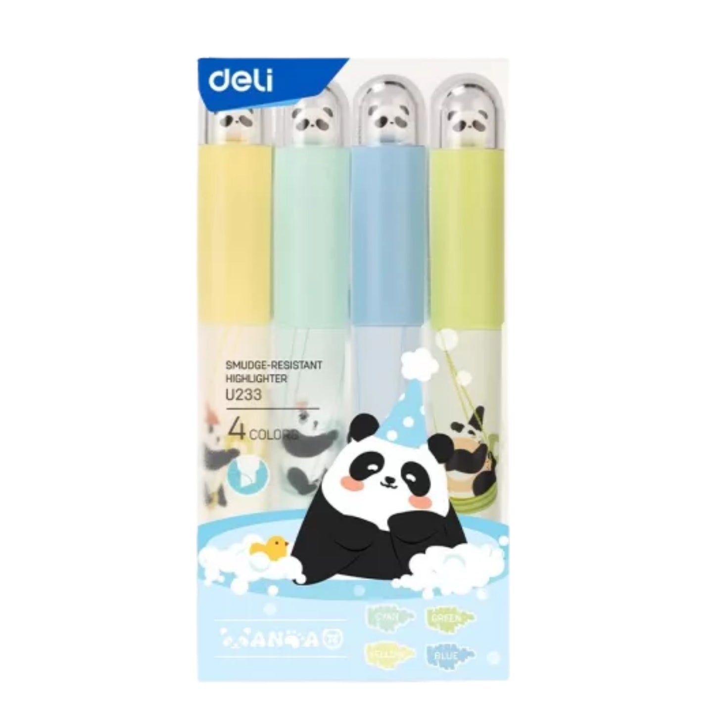 Marca Texto - Deli - Macaron Panda - Estojo c/ 4 Cores