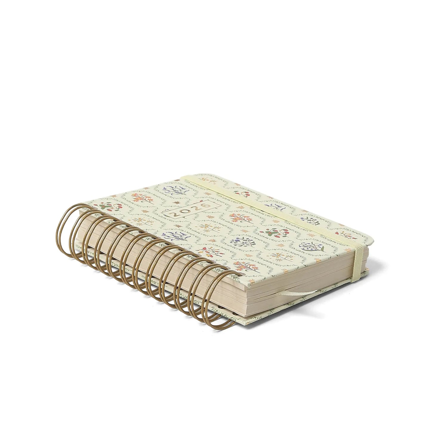 Agenda Planner Wire-o 2026 - Cícero - Jardim - Diária 11,5x16 - Off White