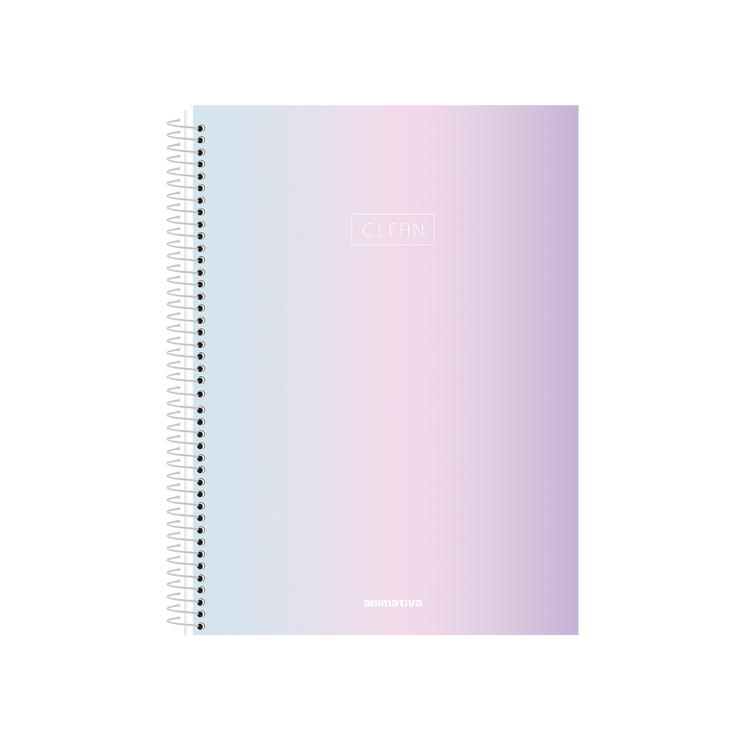 Caderno A5 - Animativa - Clear - Nova Coleção - 140mmx200mm - 80Fls