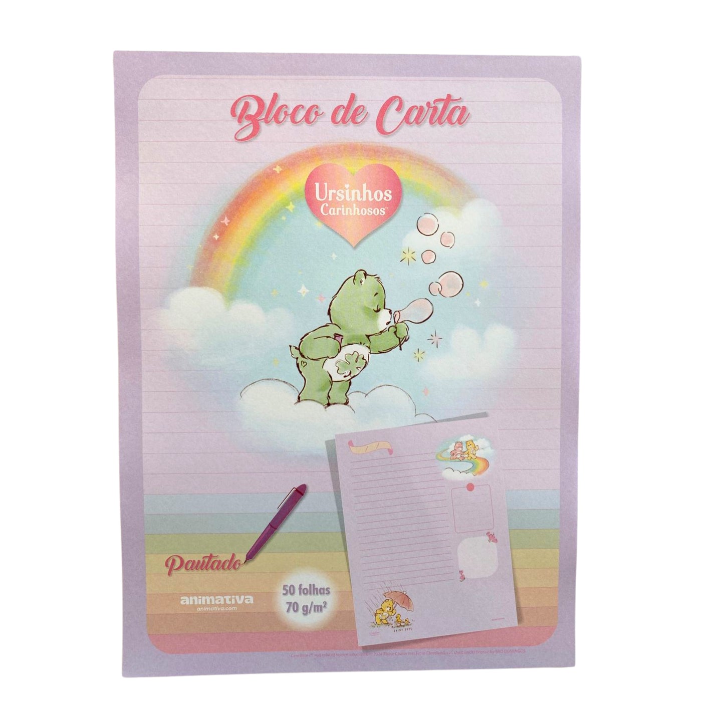 Bloco de Carta - Animativa - Ursinhos Carinhosos - Pautado Anotações - 50 Folhas
