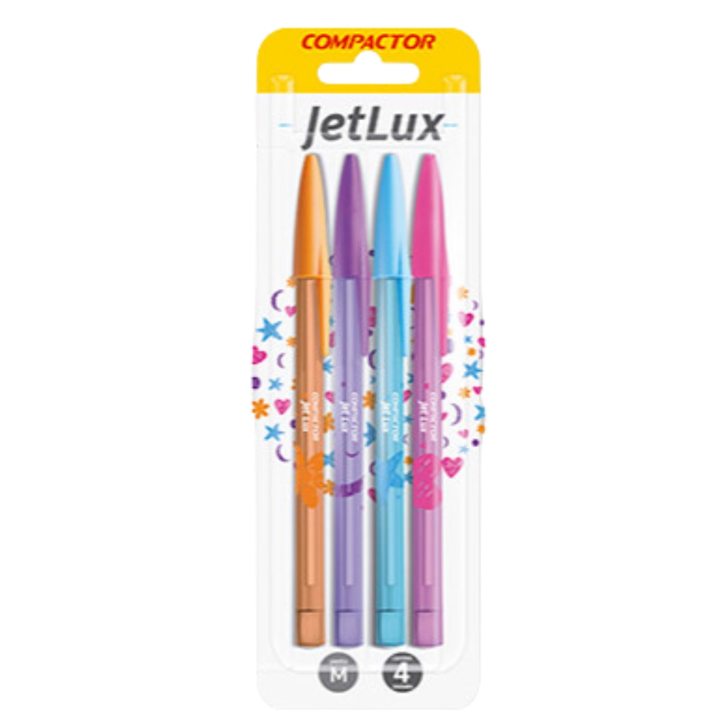 Caneta Esferográfica - Compactor - JET LUX - c/ 4 Cores.