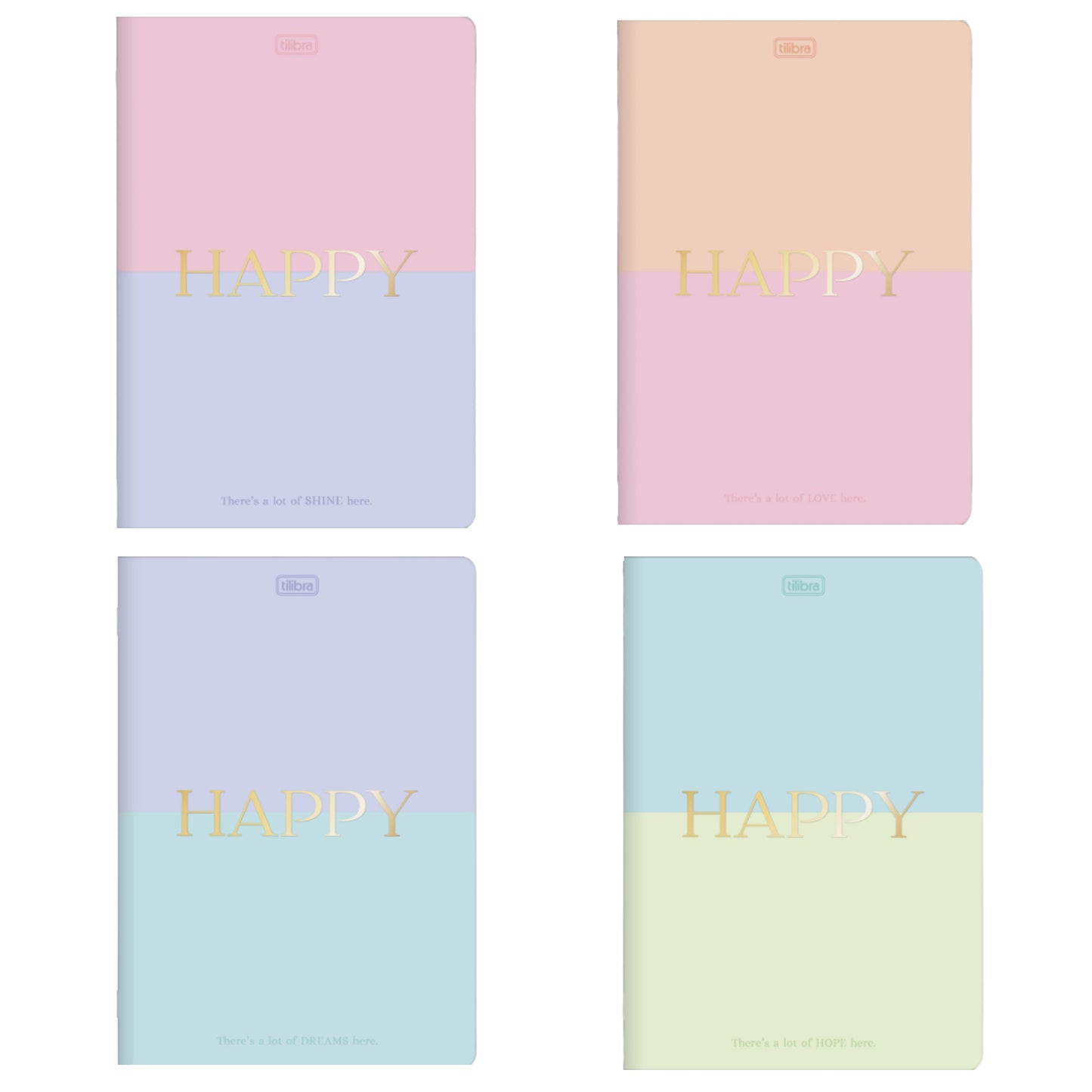 Caderno Colegial Grampeado - Tilibra - Happy - 32 Folhas