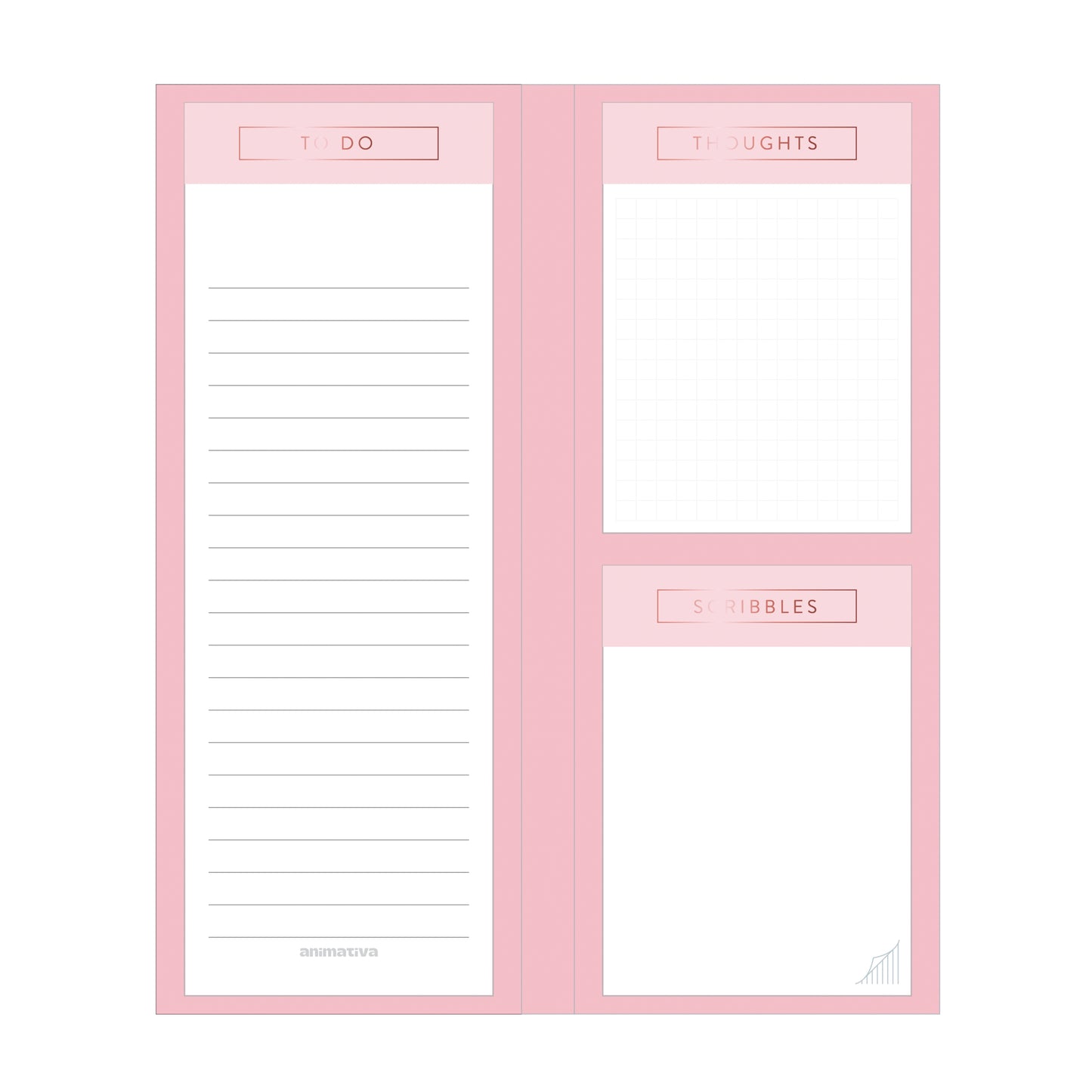 Bloco de Notas - Animativa - Rosa Rose - detalhe