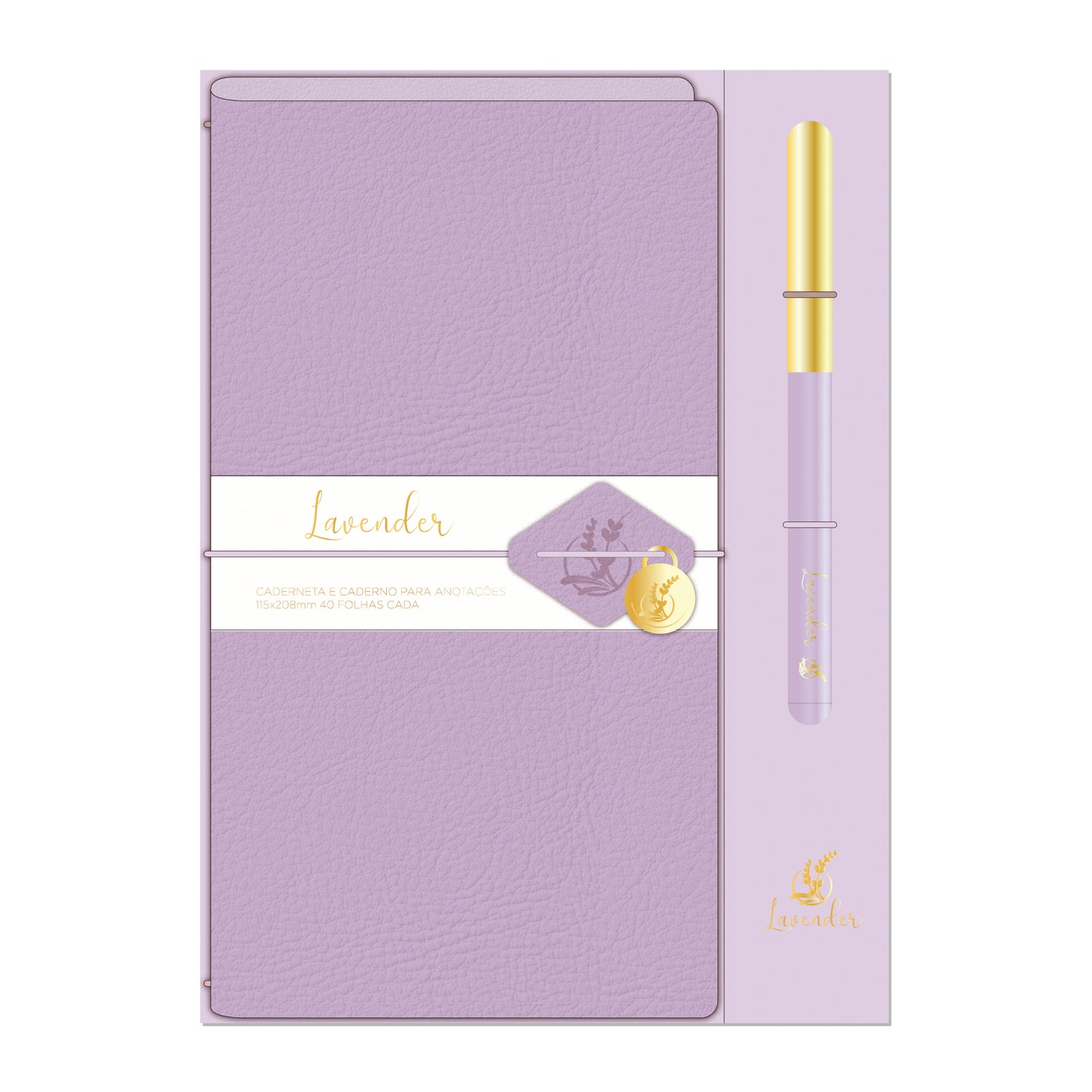 Kit Planner Semanal e Caderneta Pontilhada - Animativa - Lavender c/ Caneta Esferográfica