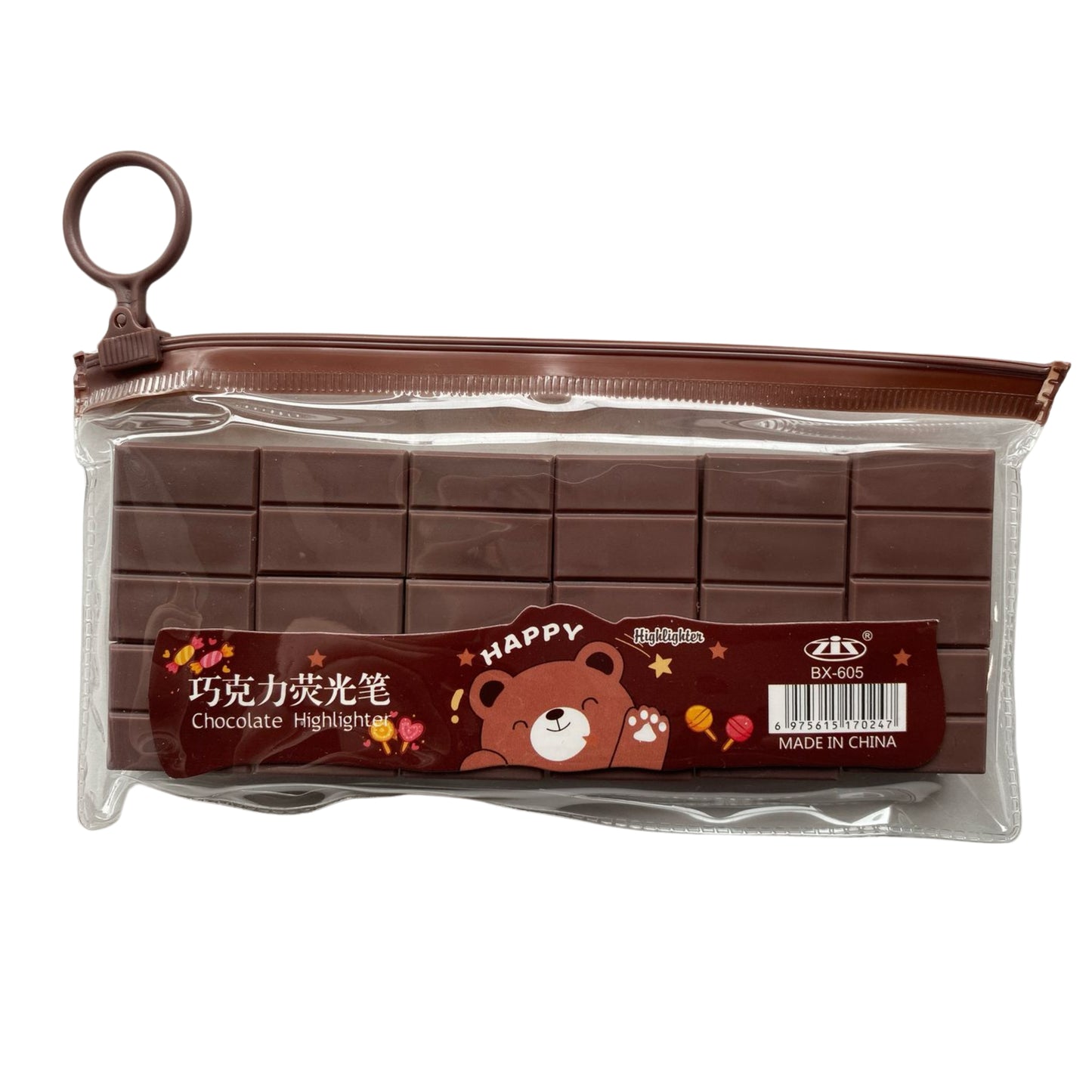 Marca Texto - Chocolate - Cores Pastel - Estojo c/ 6 Cores.