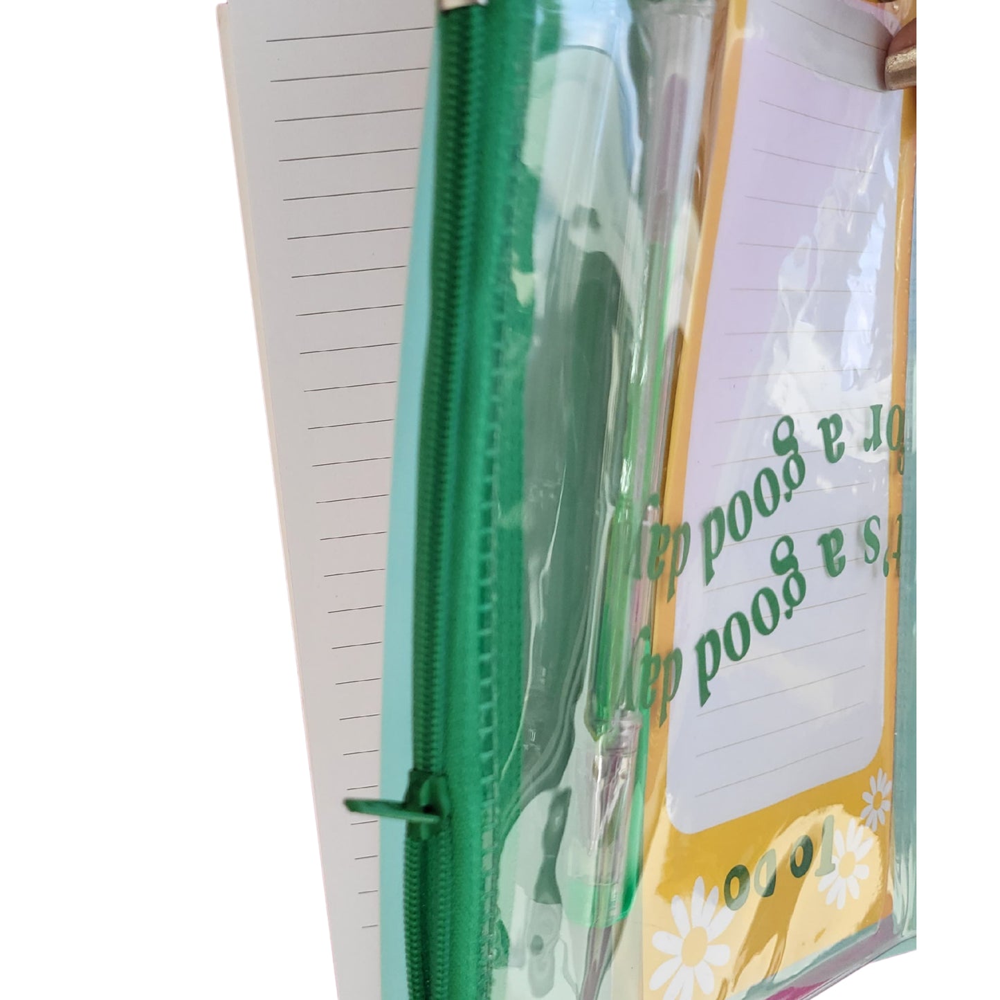 Caderno A5 - Plastcover - Good Days - Capa Transparente c/ Bloco + Caneta