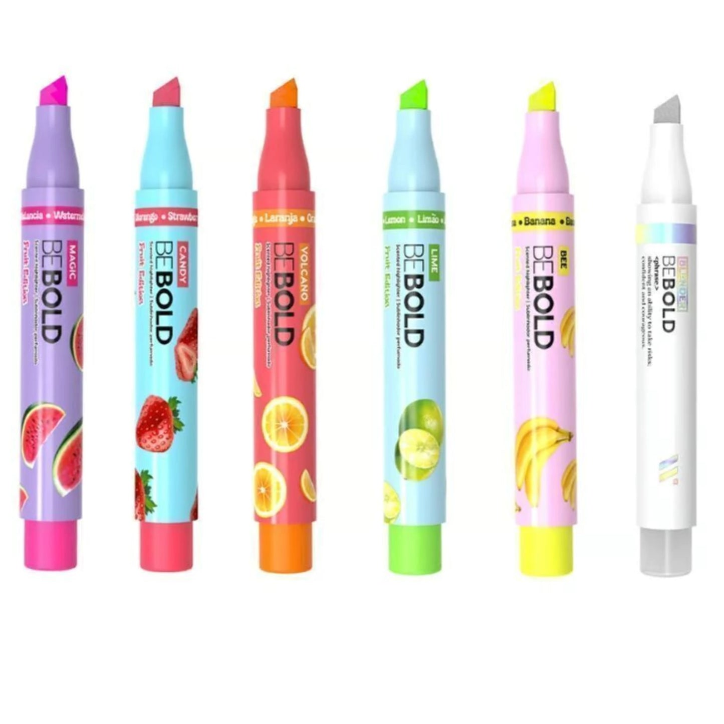 Marca Texto - Newpen - Be Bold - Fruit Edition - Estojo c/ 5 Cores + Blender