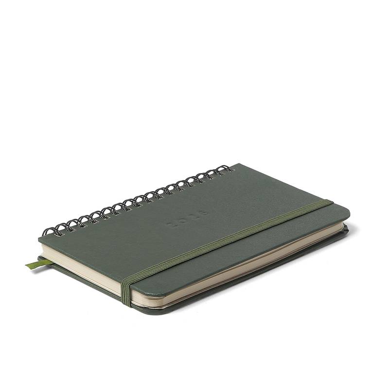 Planner Wire-o 2026 - Cícero - Clássica Semanal Office 15,5x9 - Verde Oliva