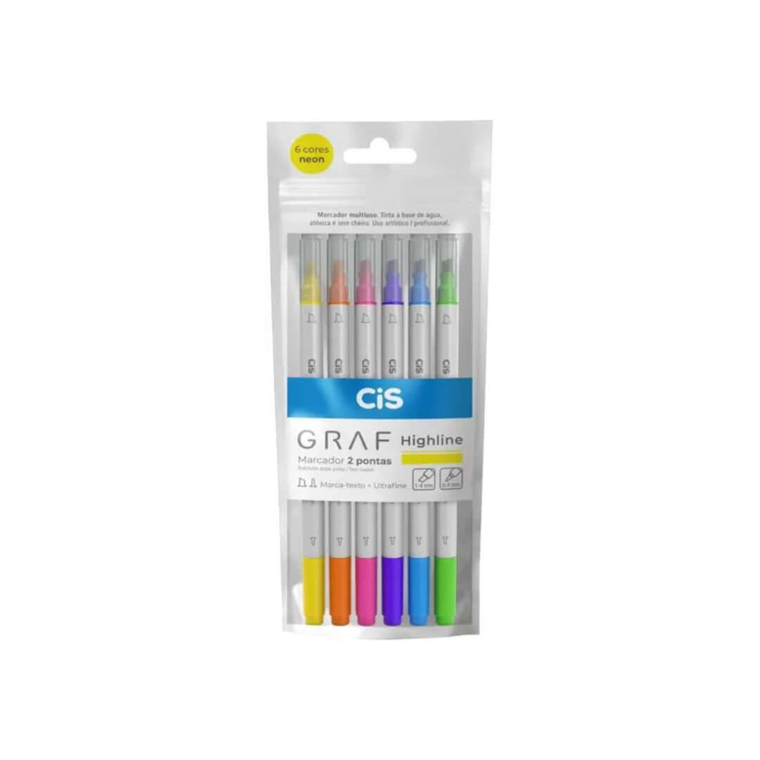 Marca Texto e Ultrafine - CIS - Graf Highline Kit c/ 6 Cores