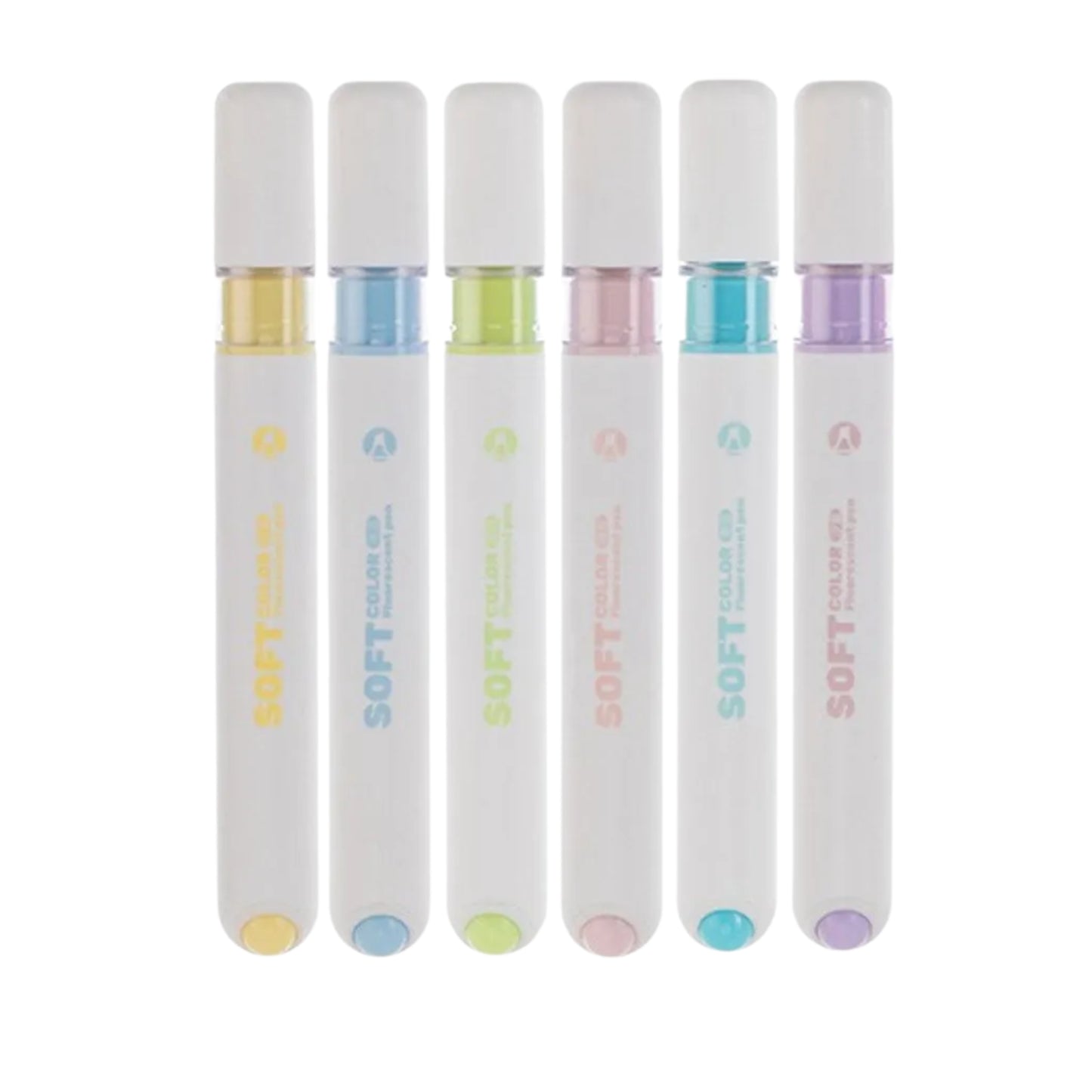 Marca Texto - Capsula - Kit com 6 Cores - Pastel