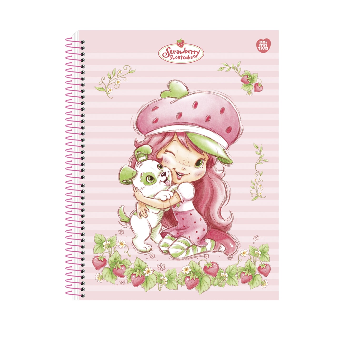Caderno Colegial Espiral - Animativa - Moranguinho - 179mmx241mm - 160 Fls